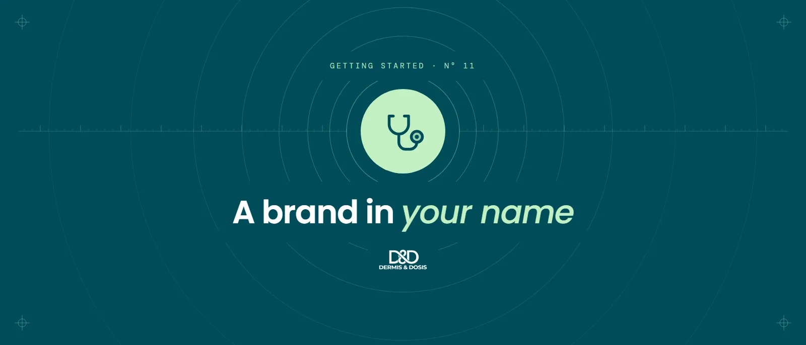 Blog cover: A brand in your name, with a stethoscope icon inside concentric rings