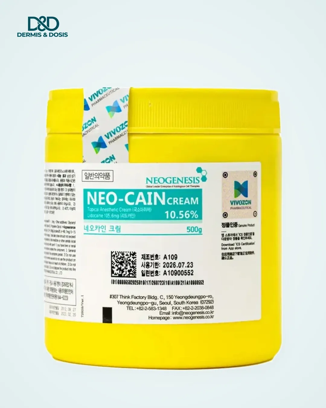 Neo-Cain 10.56% Numbing Cream, Jar