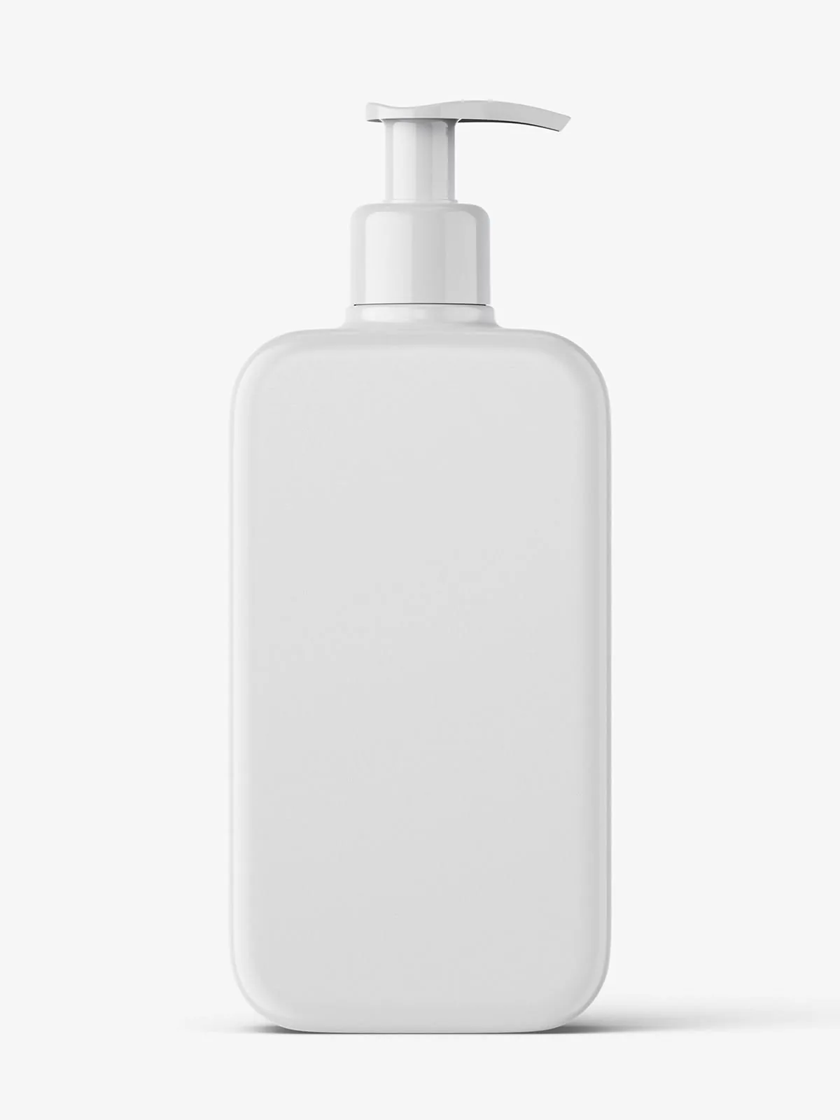 A blank white pump bottle for a private label cleanser